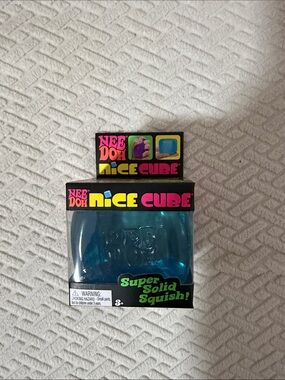 Needoh Nice Cube Blue -Sensory Squeeze Toy with Super Solid Squish SHIPS TODAY